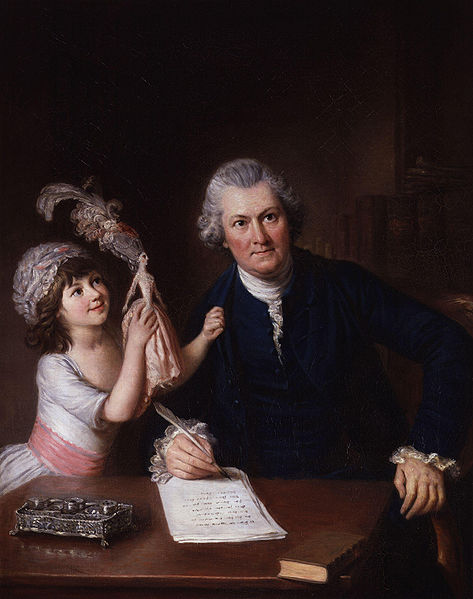 Portrait of Christopher Anstey with his daughter